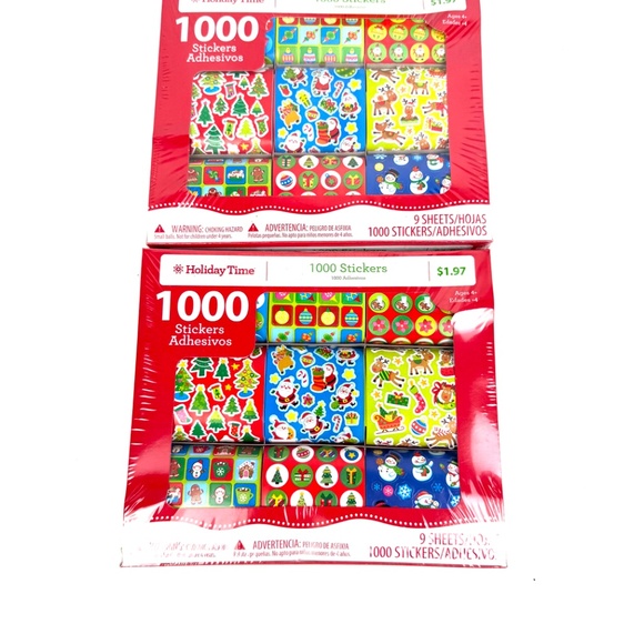 Holiday Time 1000 Christmas Stickers – 9 Sheets (NEW) 2 Pack - Picture 2 of 9